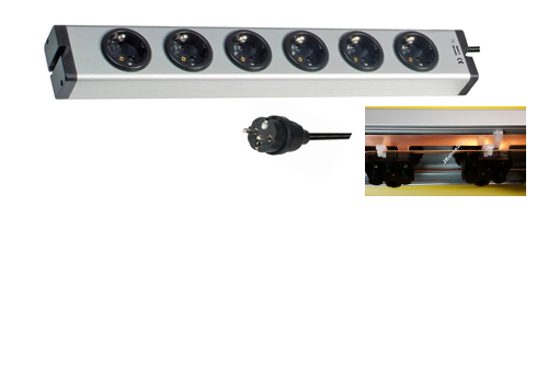 in HiFi-Ausführung mit Vollkupferschiene 2,5 mm²-Kabel + gerader Zentral Stecker