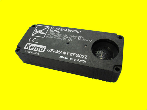 KEMO FG022 Mobile Marderabwehr neue Ultraschall-Hochfrequenztechnik - batteriebetrieben 3V(2xTyp AA)