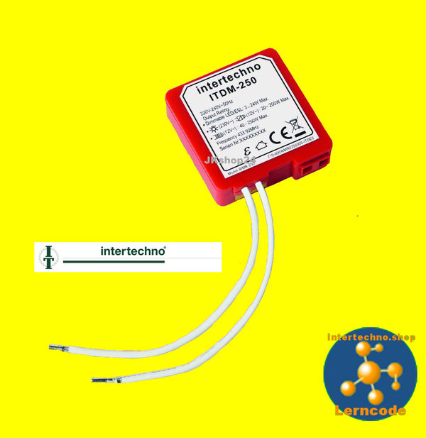ITDM-250 Intertechno Funk-Dimmer-Modul LED, ESL, HV-/NV-Halogen, Glühlampen 2-Draht-Technik