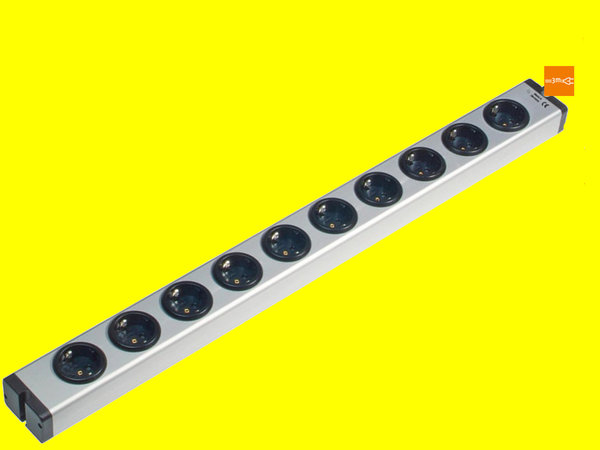 Aluminium-Steckdosen-Leiste 10-fach Universal-Verteiler mit 3,0m-Leitung | Bodo Ehmann 0600x00102033
