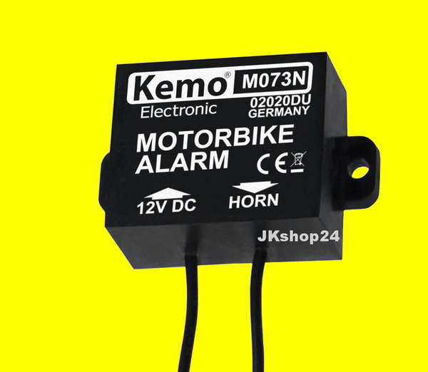 KEMO M073N Motorrad + Roller-Alarm Motorradalarm 6/12 V Neigungswinkel-Schalter 1 - 25 V/DC