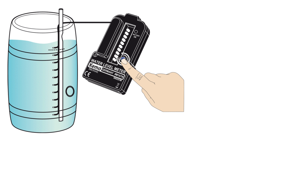 KEMO M167N Füllstandsanzeige Wassertank Flüssigkeit-Sensor Fernmessung Füllstand-Messung Zisterne