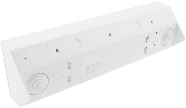 4-fach Steckdosenblock+2x USB, 23117, weiß , 250 V/AC 16A, Eckmontage Aufbaumontage, USB 3,1A