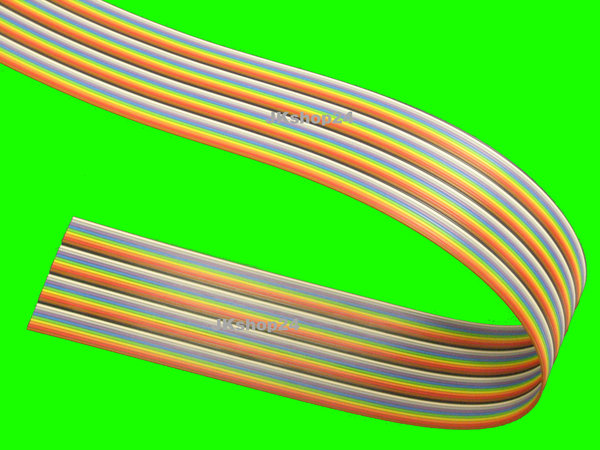 Kabel FLACHBANDKABEL 40-adrig/polig Flachbandleitung AWG28/1,27 mm farbig IEC|Meterware