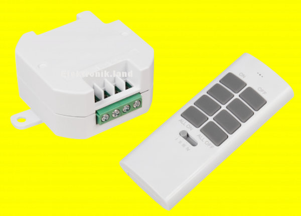 Funk-Schalter Einbau-Set McPower Comfort Empfänger + Mini-Fernbedienung, 230V/AC, 2000W | 1534692