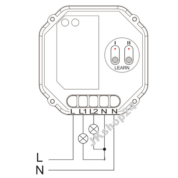 Funk-Lichtschaltung IT-SET-59 | Intertechno DUAL-Funkschalter-Modul + 2 Wandschalter +Fernbedienung