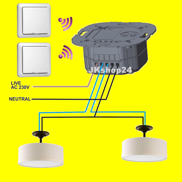 Intertechno Funk-Licht-Steuerung IT-SET-58 |DUAL-Funkschalter-Modul + 2 Wandschalter