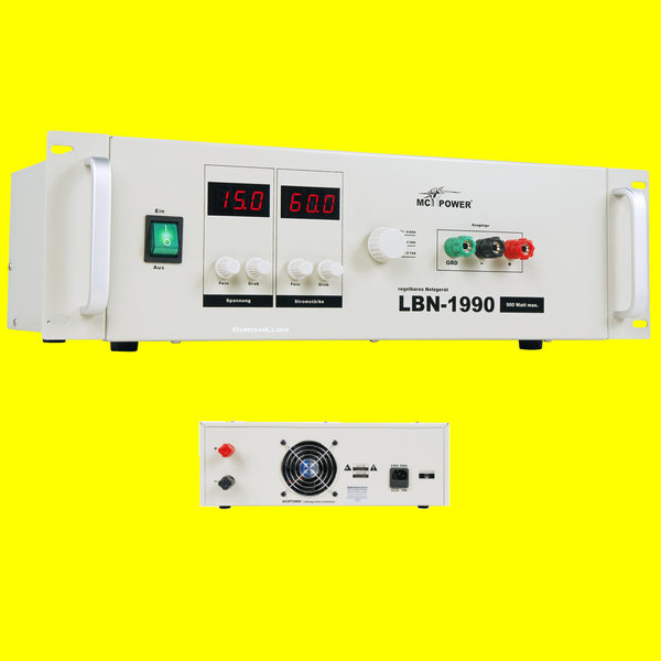 Netzgerät LBN-1990, 3 regelbare Bereiche 0-15V|0-30V|0-60V, 900W, 60A, 19 Zoll-Rack McPower 1800020