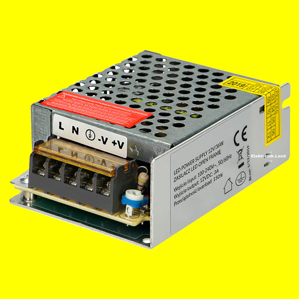 Netzgerät 230  V/AC auf 12 V/DC , Netzteil mit offenem Rahmen, max. 3A / 35W, 12V/DC, IP20, 1453160