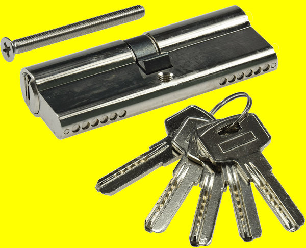 Sicherheits-Türschloß-Zylinder mit NOT-Schließ-Funktion 80mm (40+40) +5 Schlüssel ✅| Chilitec 23707