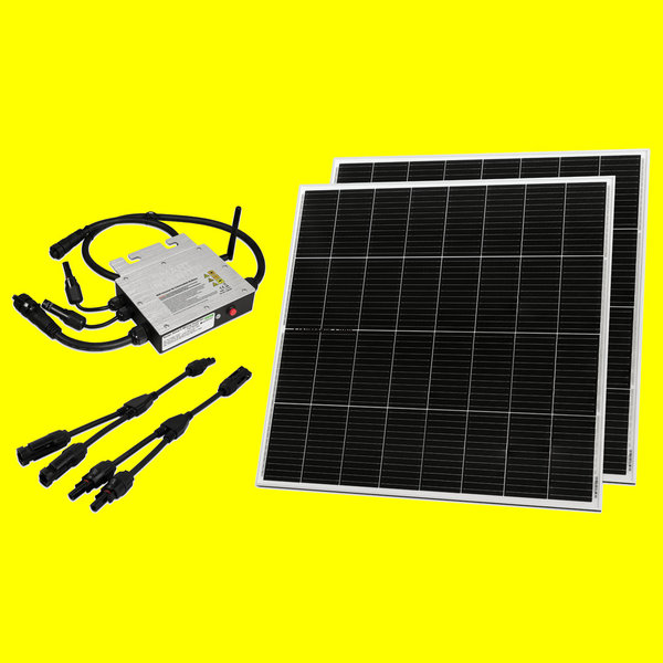 Balkon-Kraftwerk Fotovoltaik-Set mit 2x 160W Solar-Modul,1x 300W WiFi-Wechselrichter, IP68,PV-Anlage