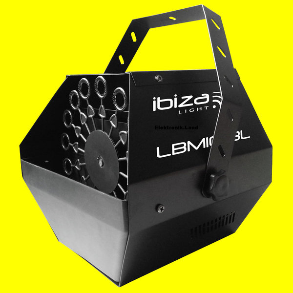 Seifenblasen-Maschine Ibiza LBM10-BL, 25 Watt mit eingebautem Tank + Hängebügel-Befestigung