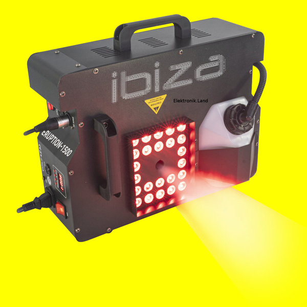 LED-Nebelmaschine 1500 Watt, ERUPTION-1500 Ibiza, 24 x 3W-LED-RGB, Sprühhöhe 6-8 m, 900 m³/min.
